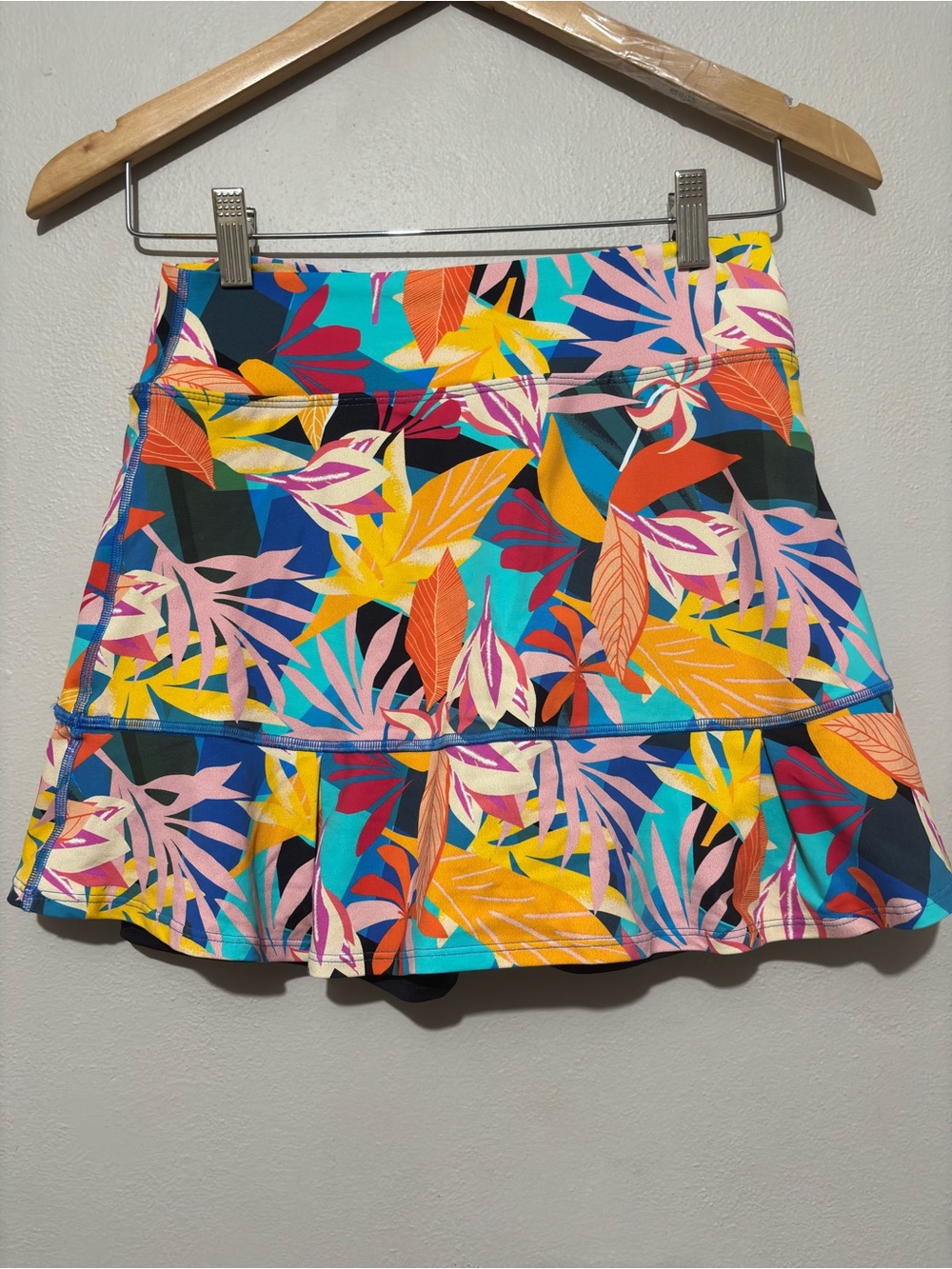 Dona Jo Tropical Multi-Color Flared Skort Skirt Size 1.5 Medium Pickleball golf - Picture 5 of 9
